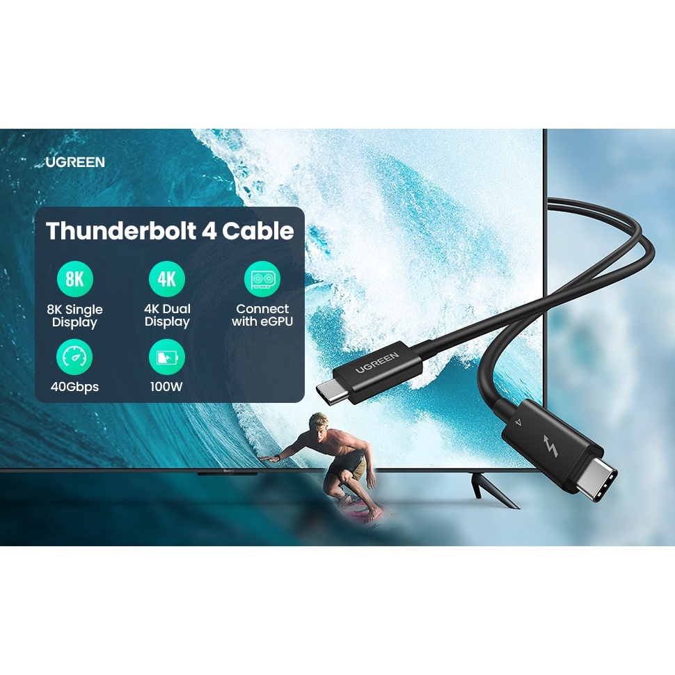 UGREEN Thunderbolt 4 Type C Male To Male 40Gbps 100W Cable US501