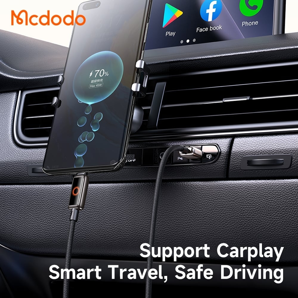 Cáp Tự Ngắt USB to Type-C MCDODO CA-665 6A (1.2m, Auto Power Off, with Breathing Light, 480Mbps)