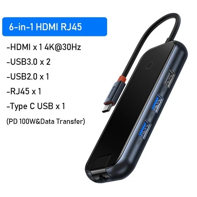 Hub Mở Rộng Kết Nối Đa Năng Baseus AcmeJoy HUB Docking Station Cho Macbook Laptop iPad Điện Thoại