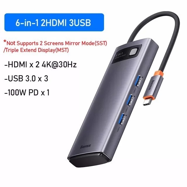 Hub chuyển đổi đa năng Baseus Metal Gleam Series Multifunctional Docking Station