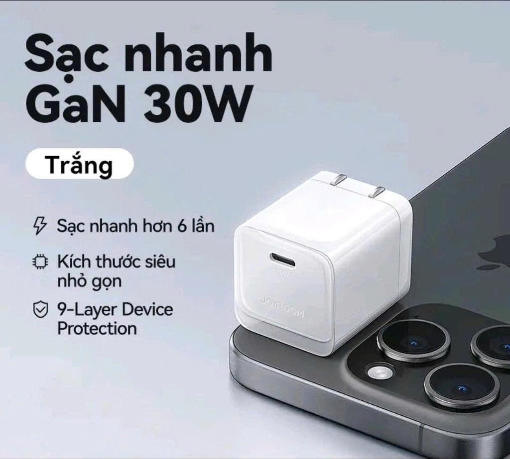 Củ Sạc Nhanh JOYROOM JR-TG1 30W PD/QC – Thiết Kế Siêu Nhỏ Gọn