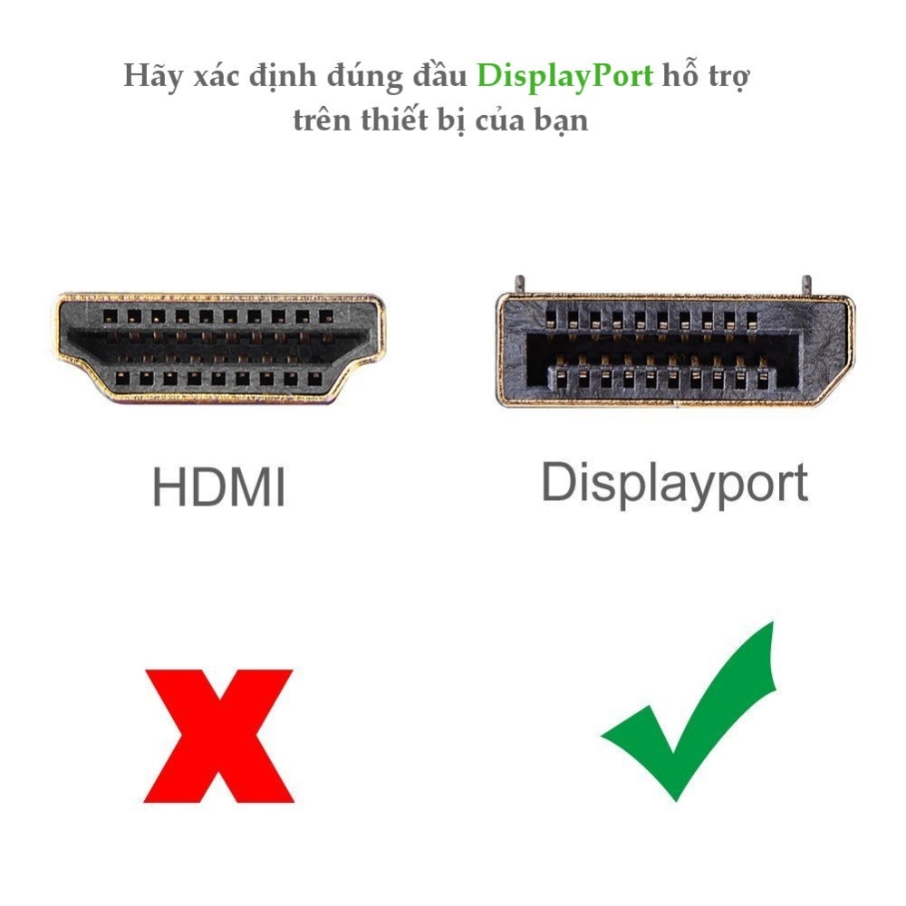 Cáp Displayport sang Displayport Ugreen hỗ trợ 2K*4K@60Hz 28AWG DP102