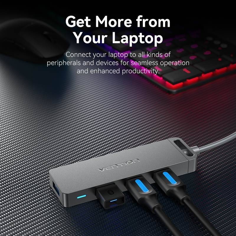Hub Mở Rộng Kết Nối Đa Năng VENTION CHL (USB3.0 to USB3.0*4, with Power Supply) 1M
