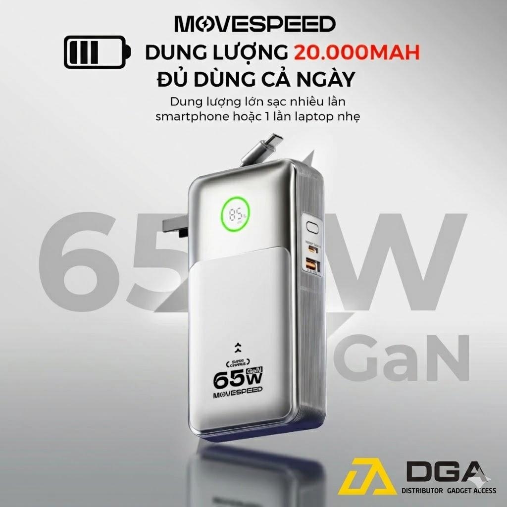 Củ Sạc Kiêm Sạc Dự Phòng Movespeed MSP13 35W / MSP14 65W | 10.000/20.000mAh