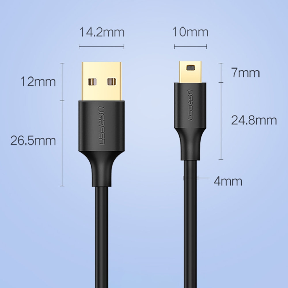 UGREEN USB 2.0 A Male to Mini 5 Pin Male Cable US132