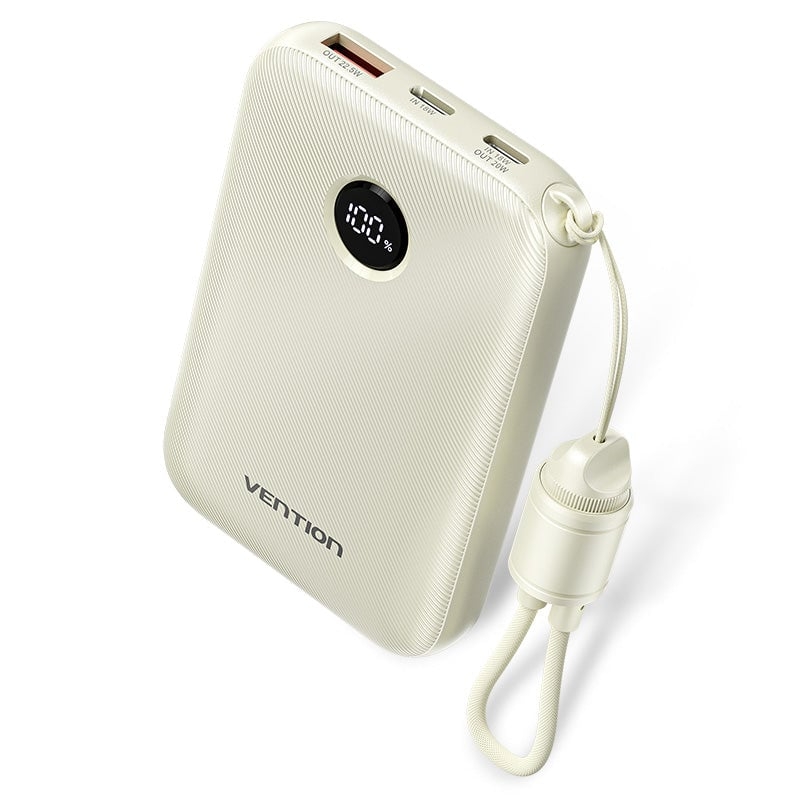 Pin Dự Phòng VENTION FKA 10000mAh 22.5W (With Type-C Built-in Cable, Digital Display)