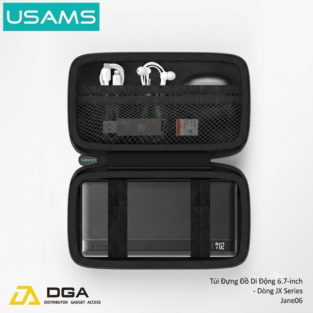Túi Phụ Kiện USAMS Jane09 8inch – Chống Thấm Nước, Nhỏ Gọn, Bảo Vệ Phụ Kiện Công Nghệ Tối Ưu