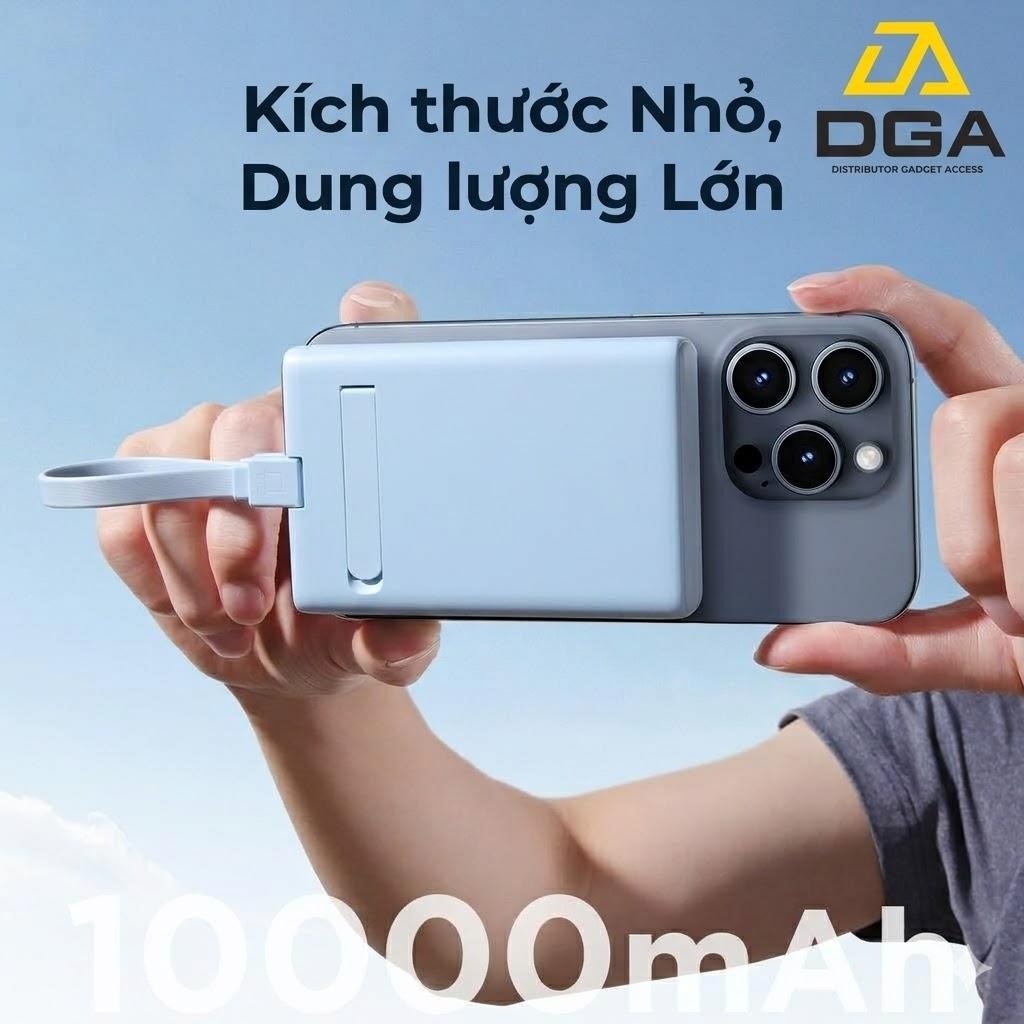 Sạc dự phòng không dây iPhone Joyroom PBM01 nam châm dùng cho điện thoại tặng kèm dây sạc C to Light