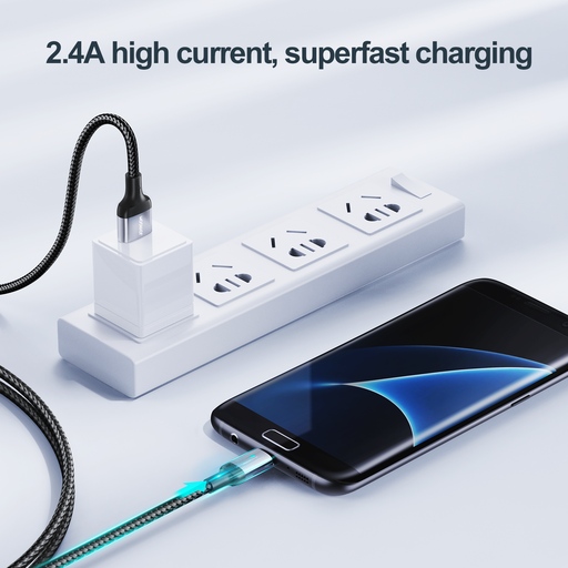 Cáp sạc Joyroom S-UM018A10 Extraordinary Series 2.4A USB-A to Micro Fast Charging Data Cable 1.2m-Black