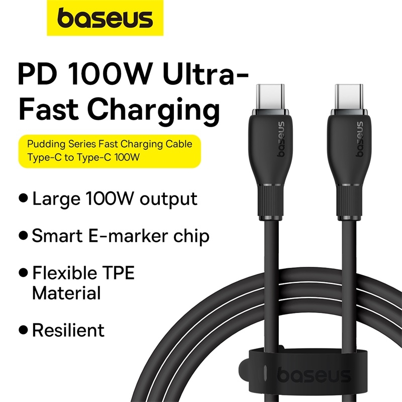 Cáp Sạc Nhanh Cho iPhone iPad Baseus Pudding Series Type C to Type C PD 100W (Fast Charging Data Cable)
