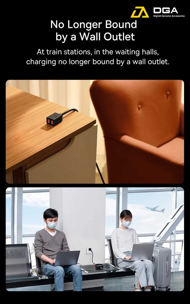 Adapter nối dài đổi chân cắm đa năng dùng đi du lịch Baseus Power Combo mini PowerStrip
