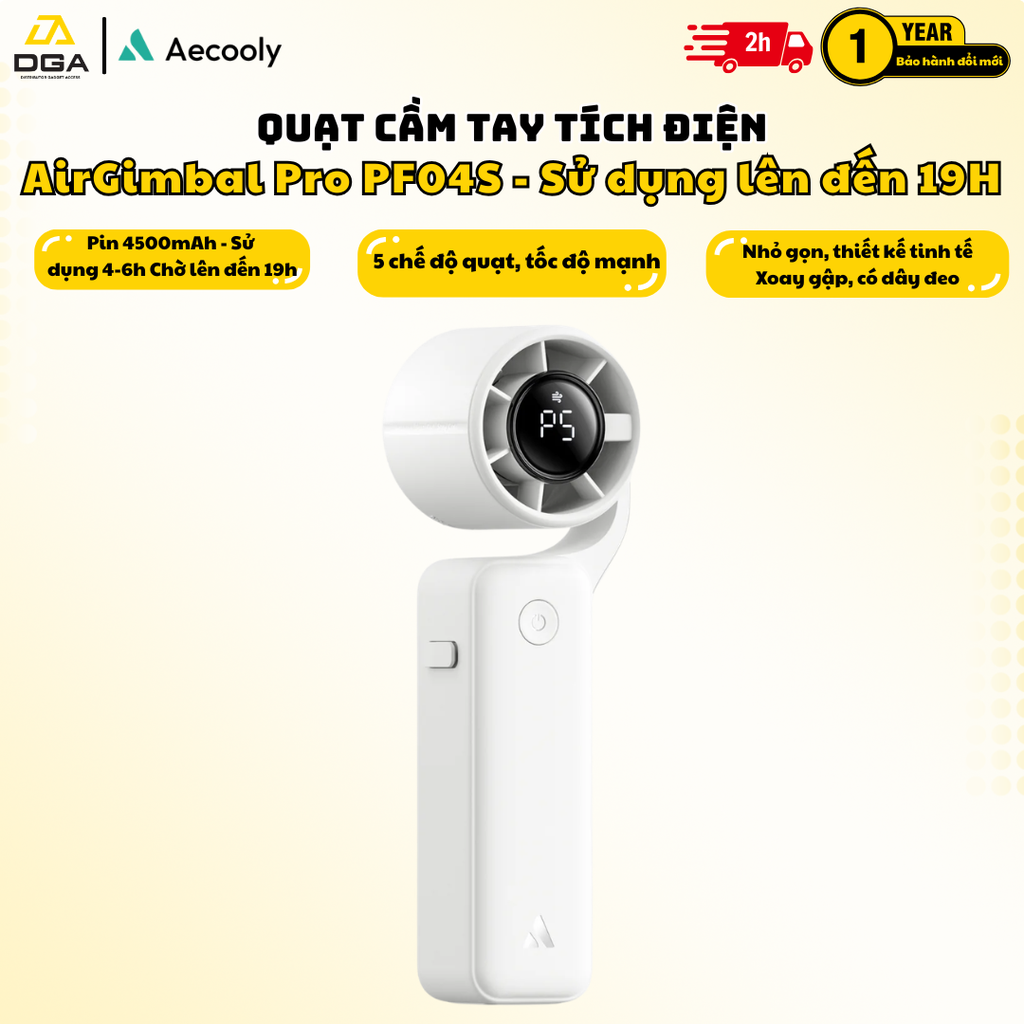 Quạt Cầm Tay AECOOLY AirGimbal Pro PF04s (4500mAh, 19H)