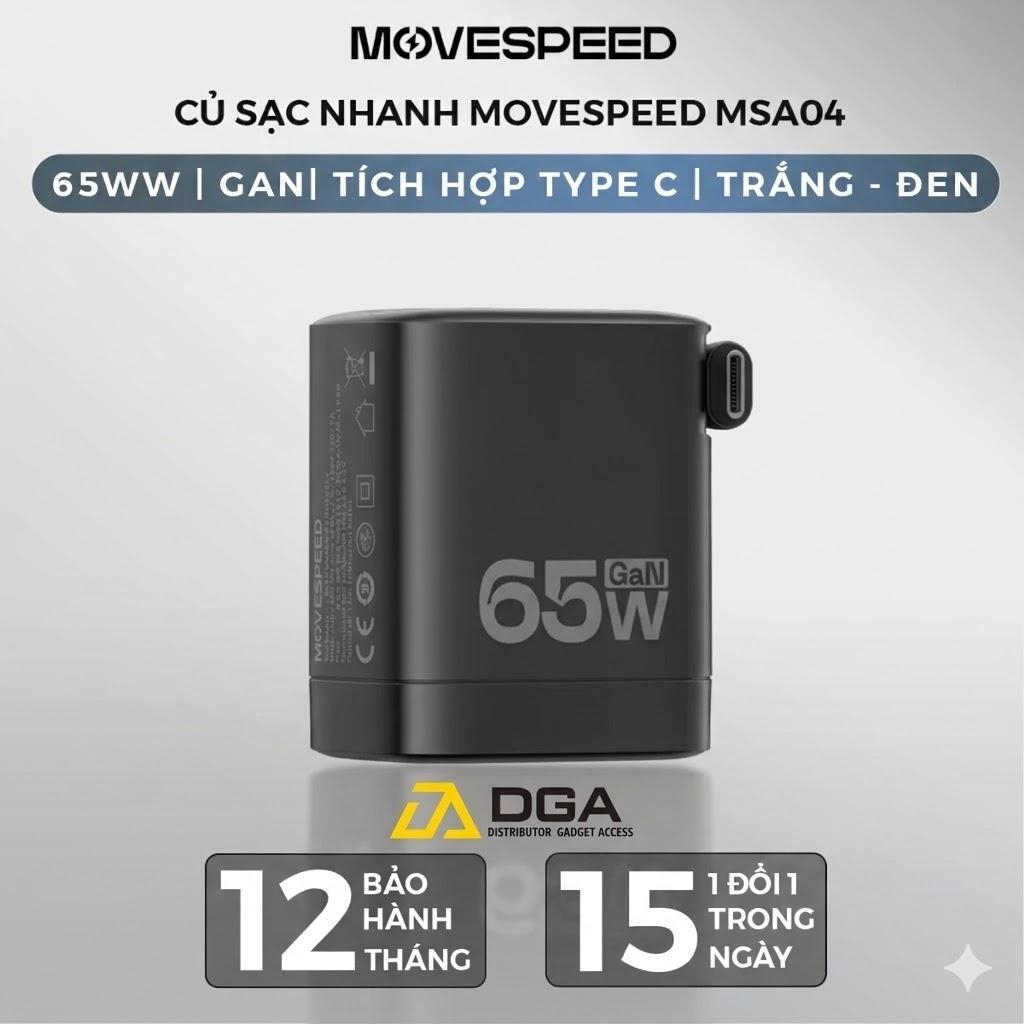 Củ sạc nhanh Movespeed MSA04 65W/35W | Super GaN | Tích hợp Type C