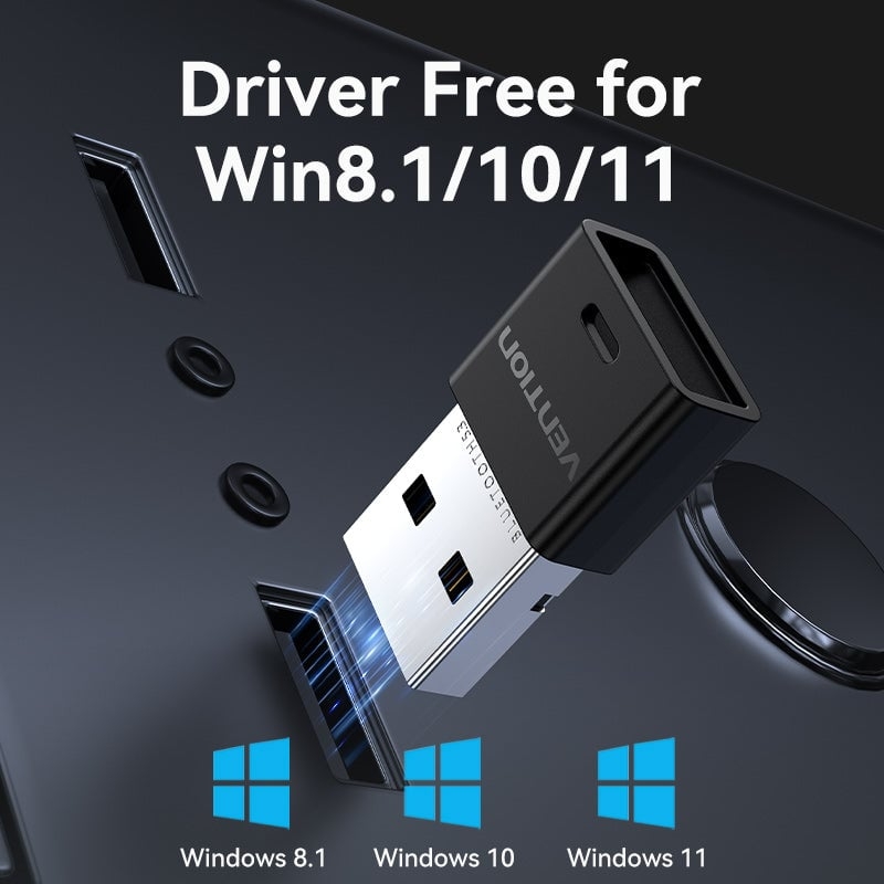 USB Bluetooth VENTION NAH (Bluetooth v5.3, Kết Nối Cùng Lúc 5 Thiết Bị, 24bit/192kHz)