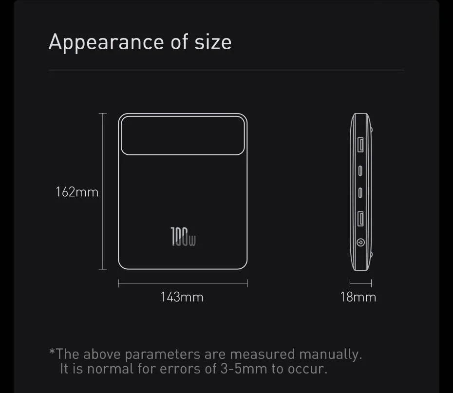 Pin Sạc Dự Phòng Laptop Baseus Blade High Power Digital Display Quick Charge Power Bank 20000mAh 100W (Sạc siêu nhanh, 4 cổng sạc Cx2 + USBx2, kèm cáp C to C, New Upgrade Version)