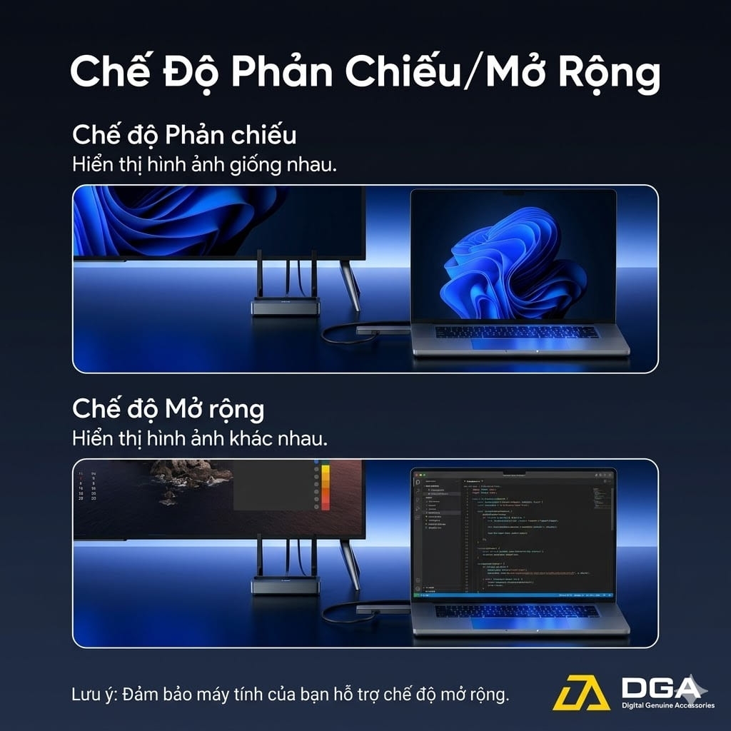 Bộ chuyển đổi Vention Enterprise-Grade Wireless HDMI to HDMI + VGA + 3.5mm TRS + USB-C Transmitter and Receiver Aluminum Alloy Type (ADTH0) - Xám