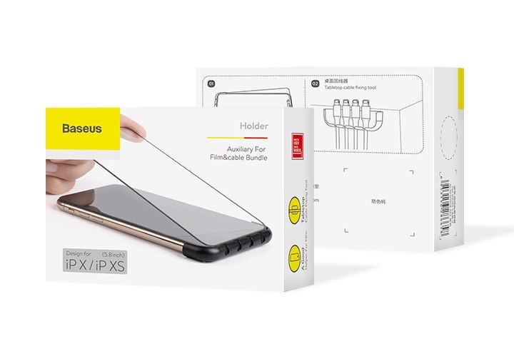Bộ cố định dây cáp kiêm hỗ trợ dán màn hình Baseus Cable Fixing Magic Tool LV378 cho iPhone X/ XS/ XR/ XS Max
