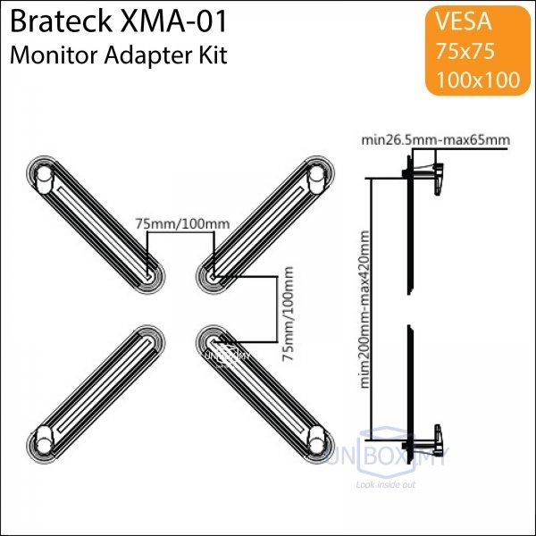 Kẹp Màn Hình Brateck XMA-01, dành cho các màn hình không có chuẩn VESA