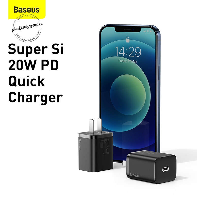 Cóc sạc nhanh, nhỏ gọn Baseus Super Si Quick Charger 20W