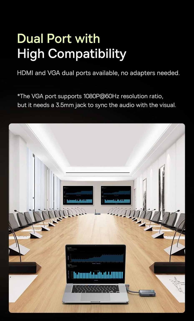 Bộ Truyền Hình Ảnh Qua HDMI Không Dây Baseus 4K Wireless Display Dongle Adapter Cho Smartphone/ iPad/ Macbook