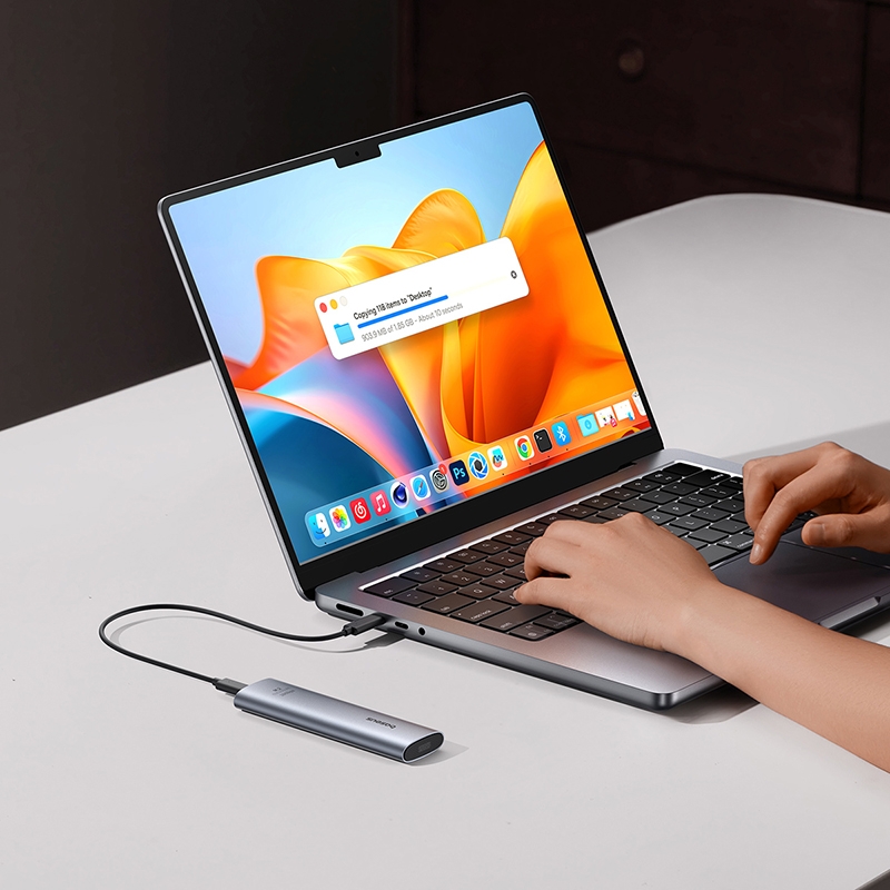 Box Đựng Ổ Cứng Di Động SSD M.2 Baseus FlyJoy Series SSD Enclosure Type C 3.2 Gen2 (New Upgrade Version, M.2 NVMe and SATA 2280, 2260, 2242, 2230)