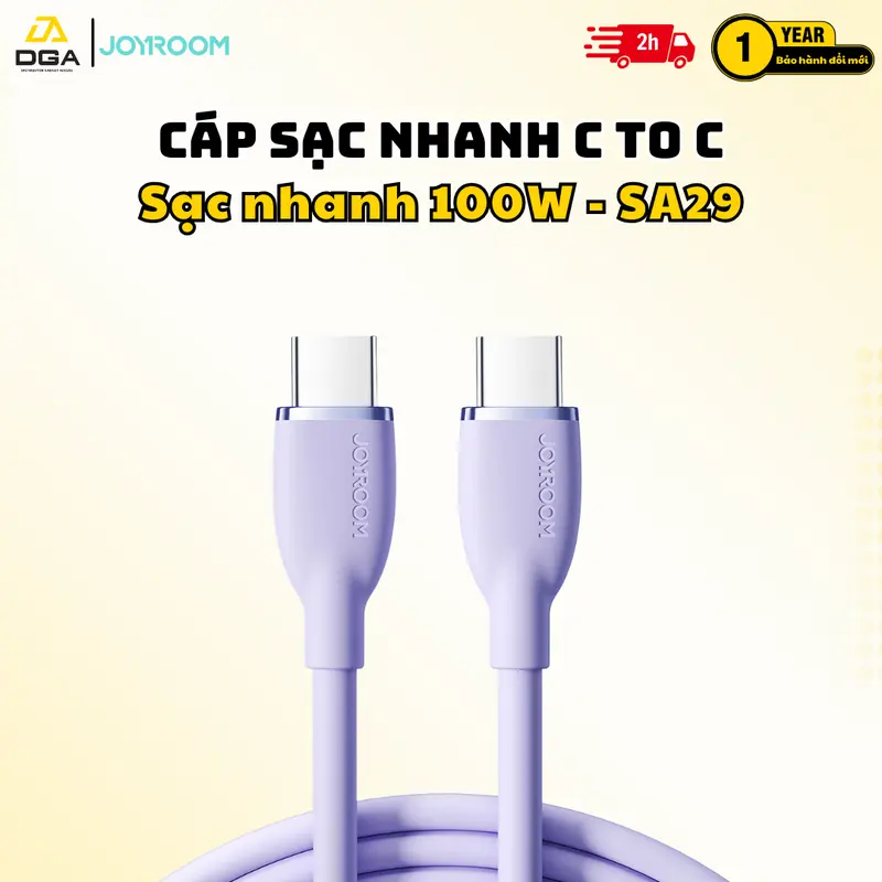 Cáp Sạc Nhanh Type C to Type C 100W Joyroom SA29 Liquid Silicone