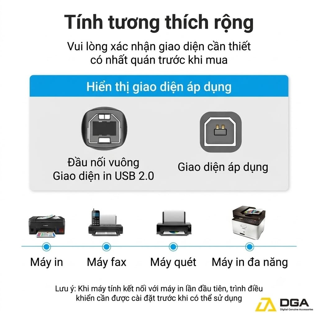 Cáp Dành Cho Máy In USB 2.0 to Type-B VENTION COQ