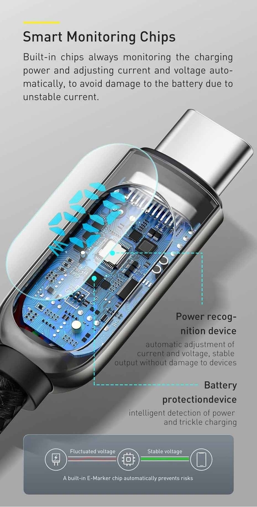 Cáp sạc 100W Baseus Display Fast Charging Data Cable Type-C to Type-C siêu nhanh