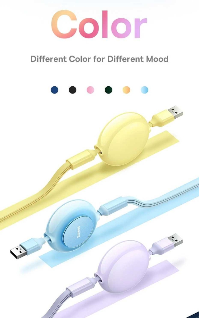 Cáp Sạc Dây Rút Thế Hệ Mới Baseus Bright Mirror 2 Series Retractable 3 in 1