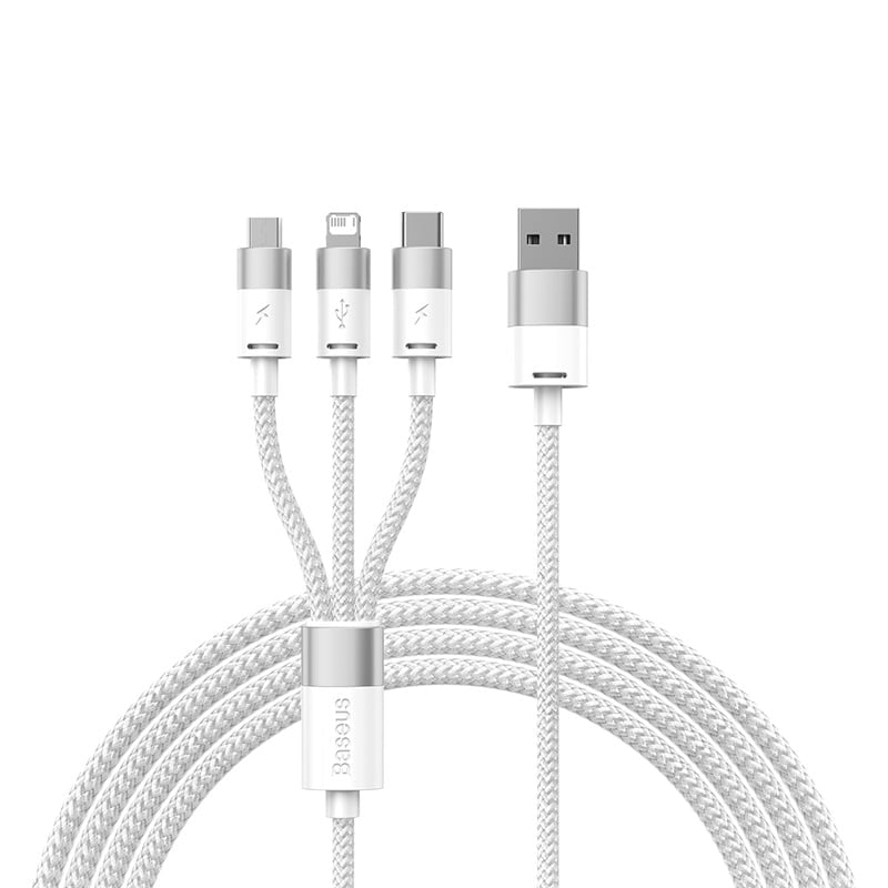 Cáp sạc điện thoại Baseus StarSpeed 1-for-3 USB to M+L+C 3.5A 1.2m