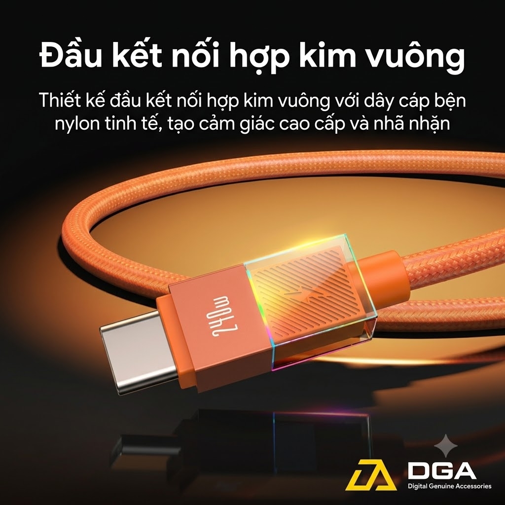 Cáp Sạc Nhanh C to C USAMS SJ775 U93 240W (PD3.1, 1.2m, Cyberpunk Light Effect, 480Mbps)