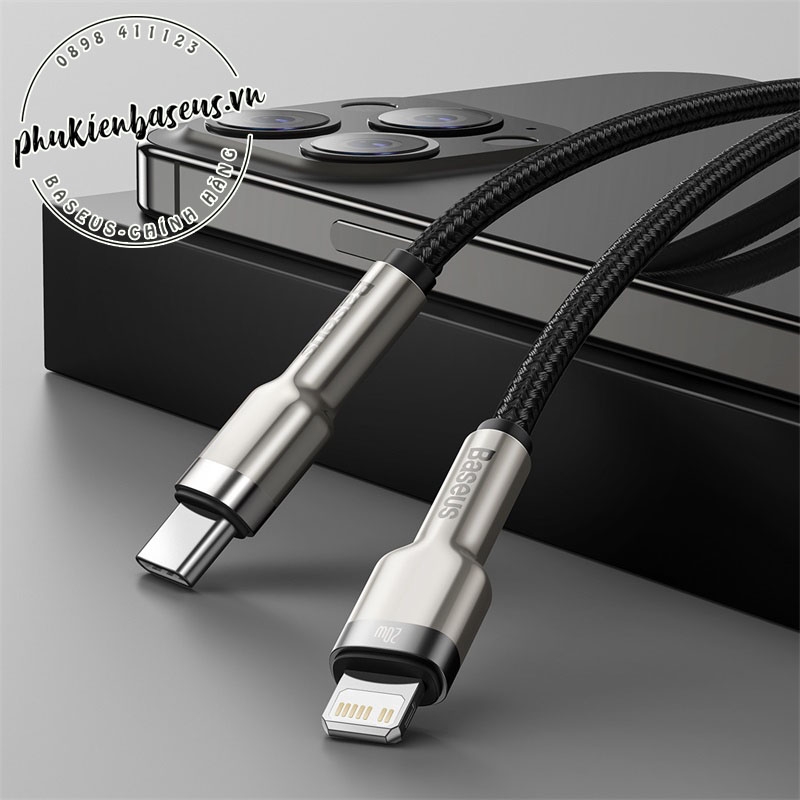 Cáp sạc nhanh C to Lightning 20W cho iPhone 12 Series Baseus Cafule Metal Series
