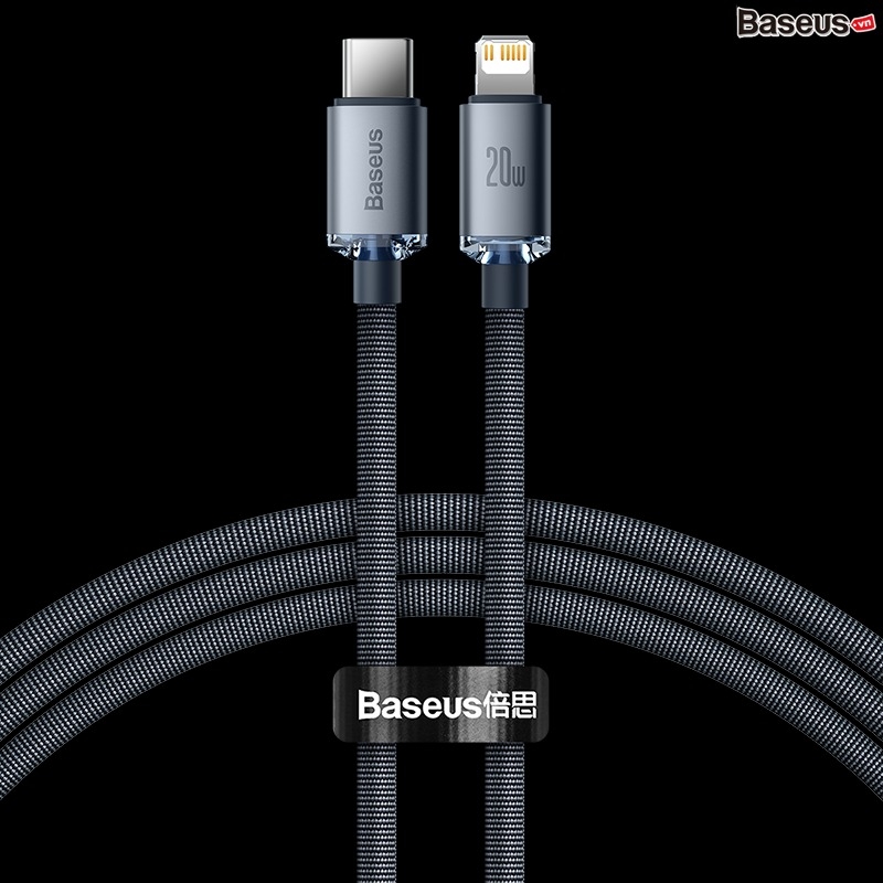 Cáp sạc nhanh, truyền dữ liệu tốc độ cao siêu bền Baseus Crystal Shine Series Fast Charging Data Cable (USB/Type C to Lightning, PD 20W Fast Charge)