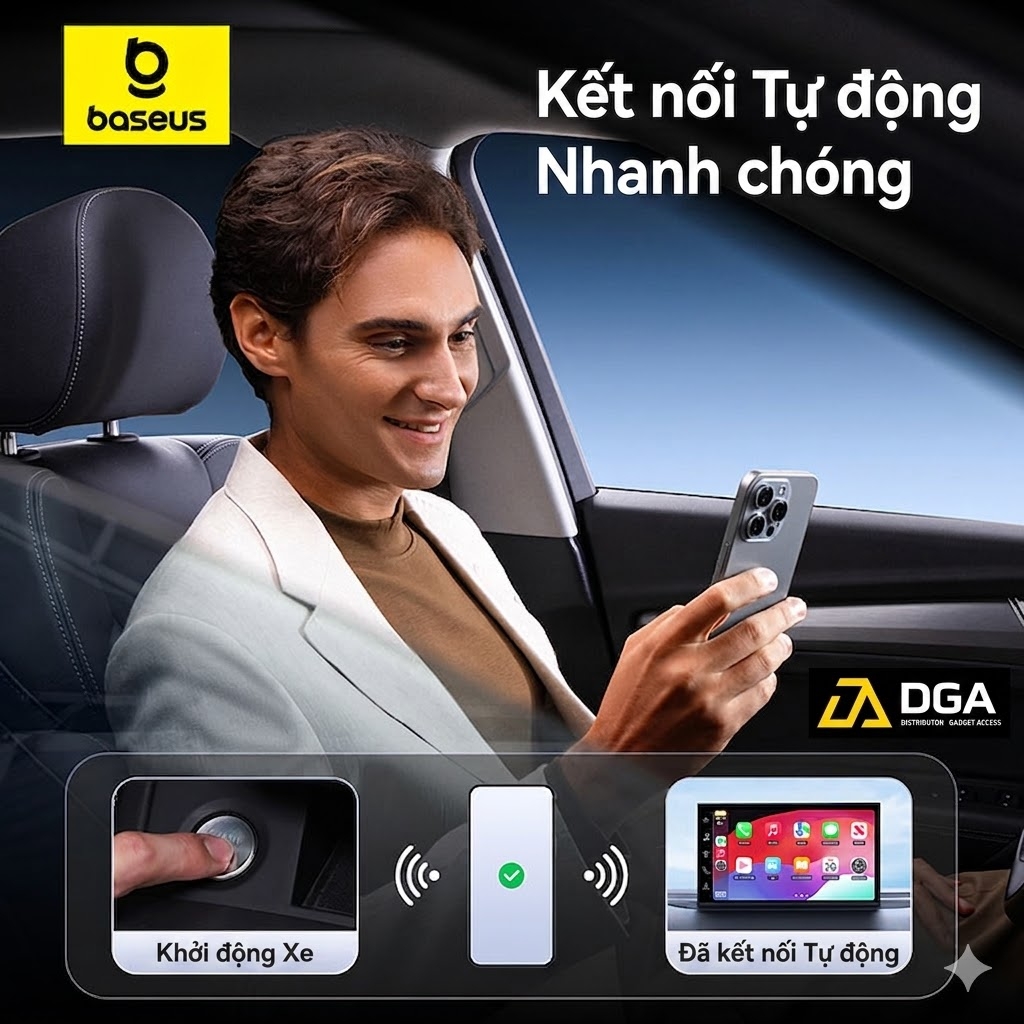Carplay Không Dây Baseus SafeJourney Series (Dual-screen Control)
