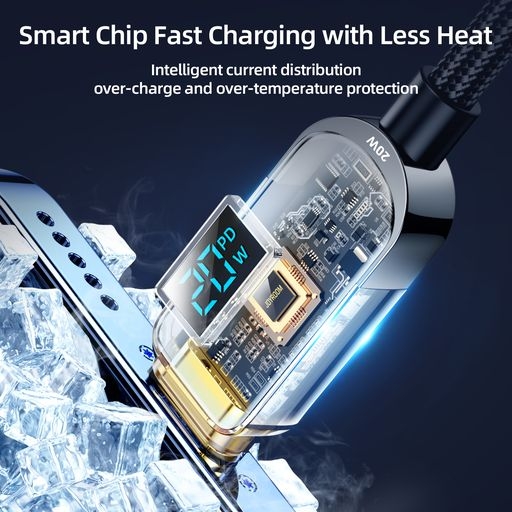 Cáp sạc Joyroom S-CL020A4 20W Type-C to Lightning Digital Display Fast Charging Data Cable 1.2m-Black