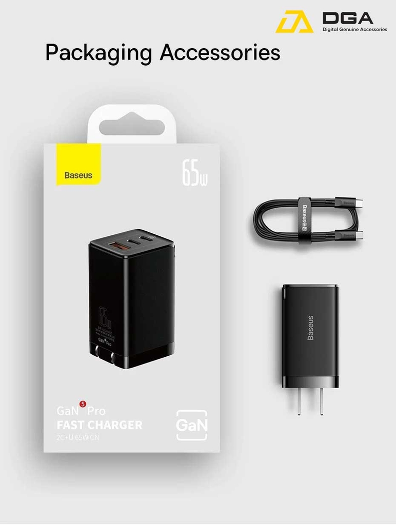 Cóc Sạc Nhanh Baseus GaN5 Pro Quick Charger 65W