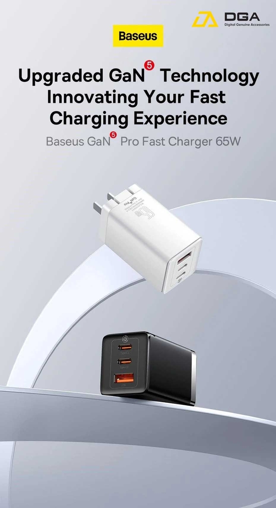 Cóc Sạc Nhanh Baseus GaN5 Pro Quick Charger 65W