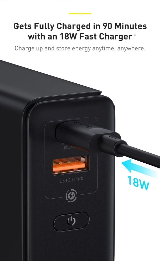 Sạc dự phòng tích hợp cóc sạc Baseus Power Station 4 Hybrid GaN công suất 10000mAh 87W  Power Bank Adaptor