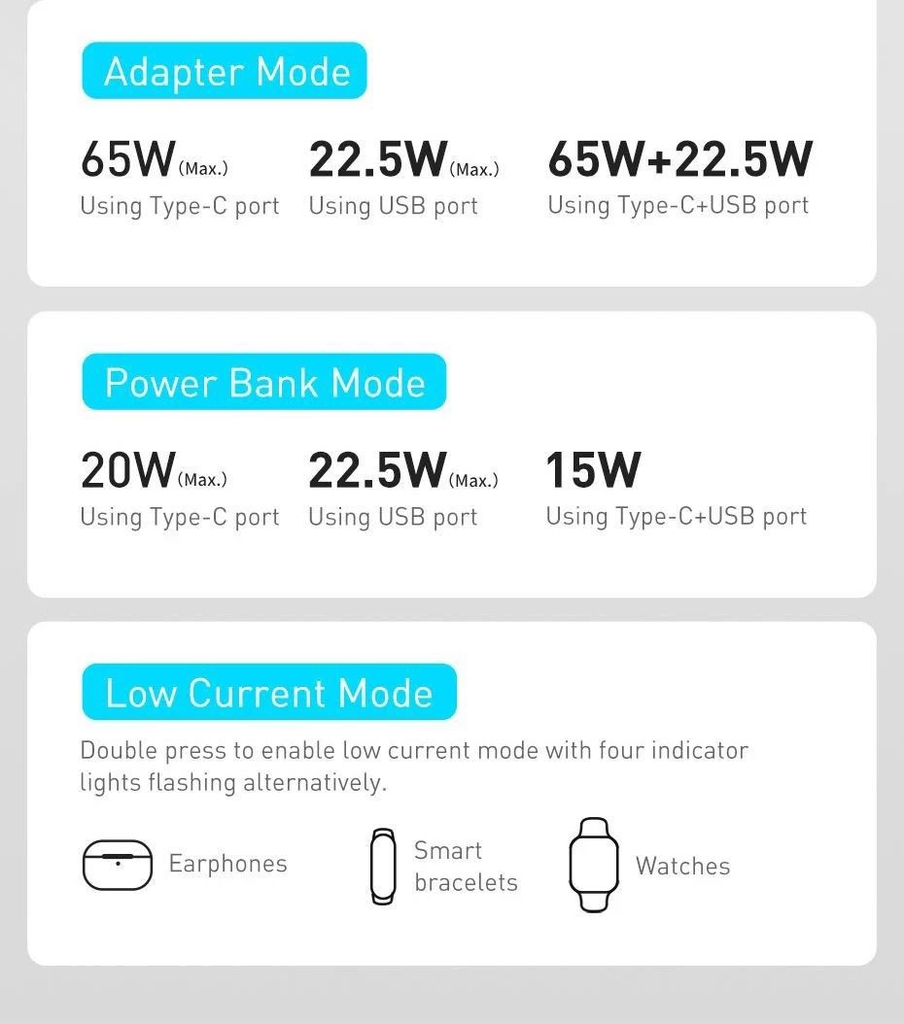 Sạc dự phòng tích hợp cóc sạc Baseus Power Station 4 Hybrid GaN công suất 10000mAh 87W  Power Bank Adaptor