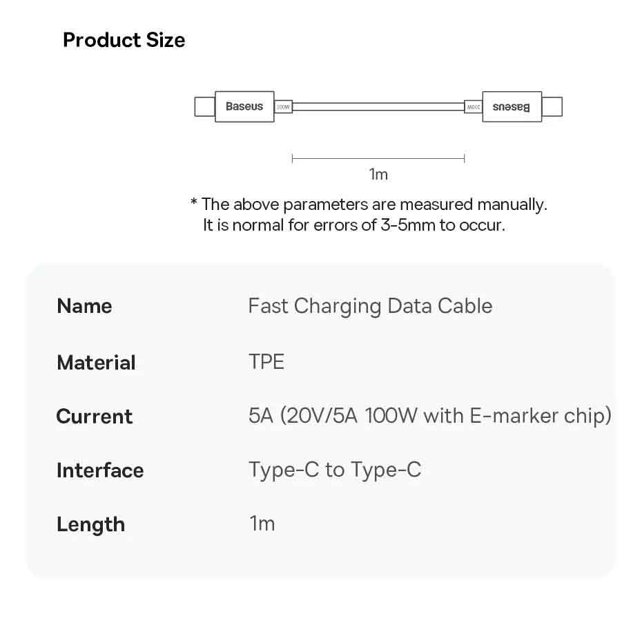 Củ sạc Baseus 65W GaN5 Pro Ultra-Slim siêu mỏng kèm cáp sạc 100W
