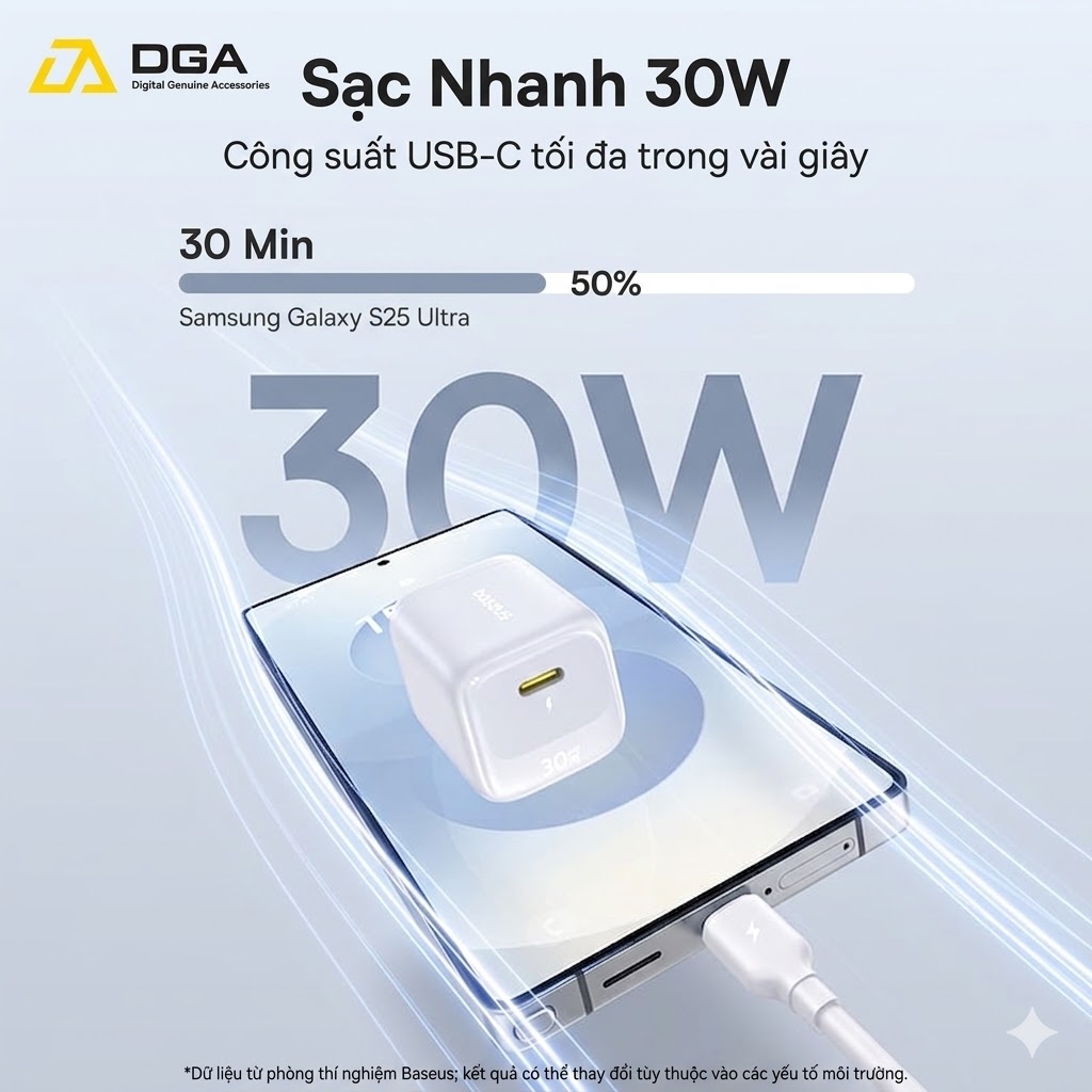 Củ Sạc Nhanh Baseus EnerFill FN22 30W (1*Type-C port, iPhone / iPad / Samsung)