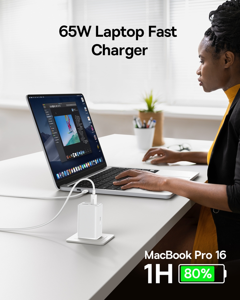Củ Sạc Nhanh Baseus GaN6 Pro Fast Charger 2C+2U 65W (Multi Quick Charger Support)