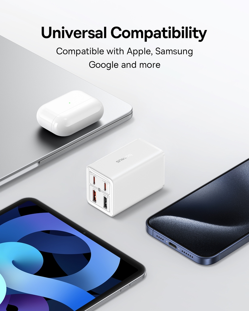 Củ Sạc Nhanh Baseus GaN6 Pro Fast Charger 2C+2U 65W (Multi Quick Charger Support)