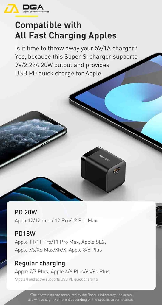 Cóc sạc nhanh nhỏ gọn Baseus Super Si Pro Quick Charger 1C 20W