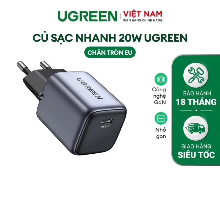 Củ sạc UGREEN Nexode 20W USB-C PD GaN Fast Charger 90902 15328