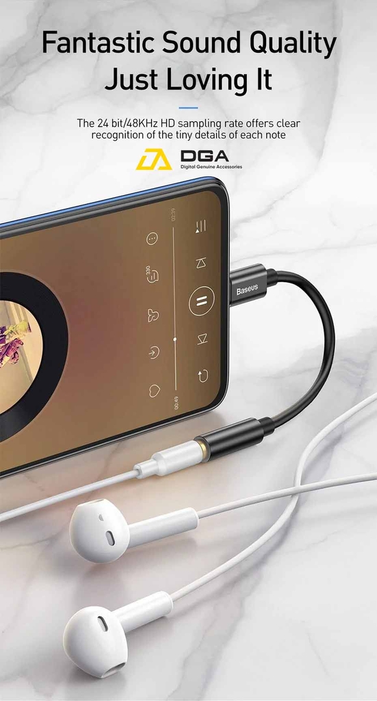 Đầu chuyển Type C sang Audio AUX 3.5mm Baseus L54