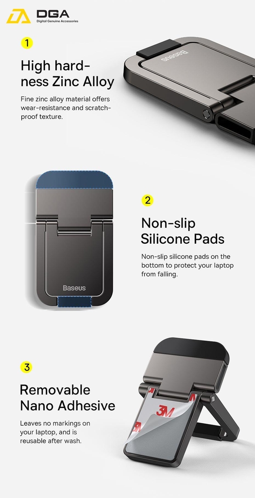 Đế Tản Nhiệt Đa Năng Siêu Nhỏ Gọn Cho Laptop/Macbook Baseus Slim Laptop Kickstand