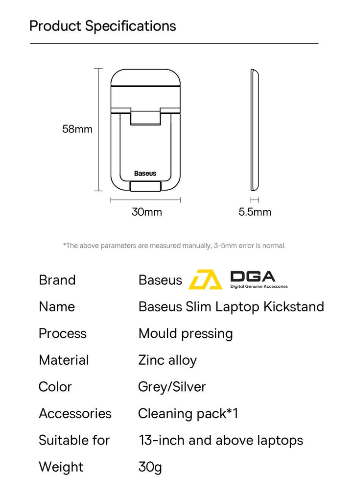 Đế Tản Nhiệt Đa Năng Siêu Nhỏ Gọn Cho Laptop/Macbook Baseus Slim Laptop Kickstand