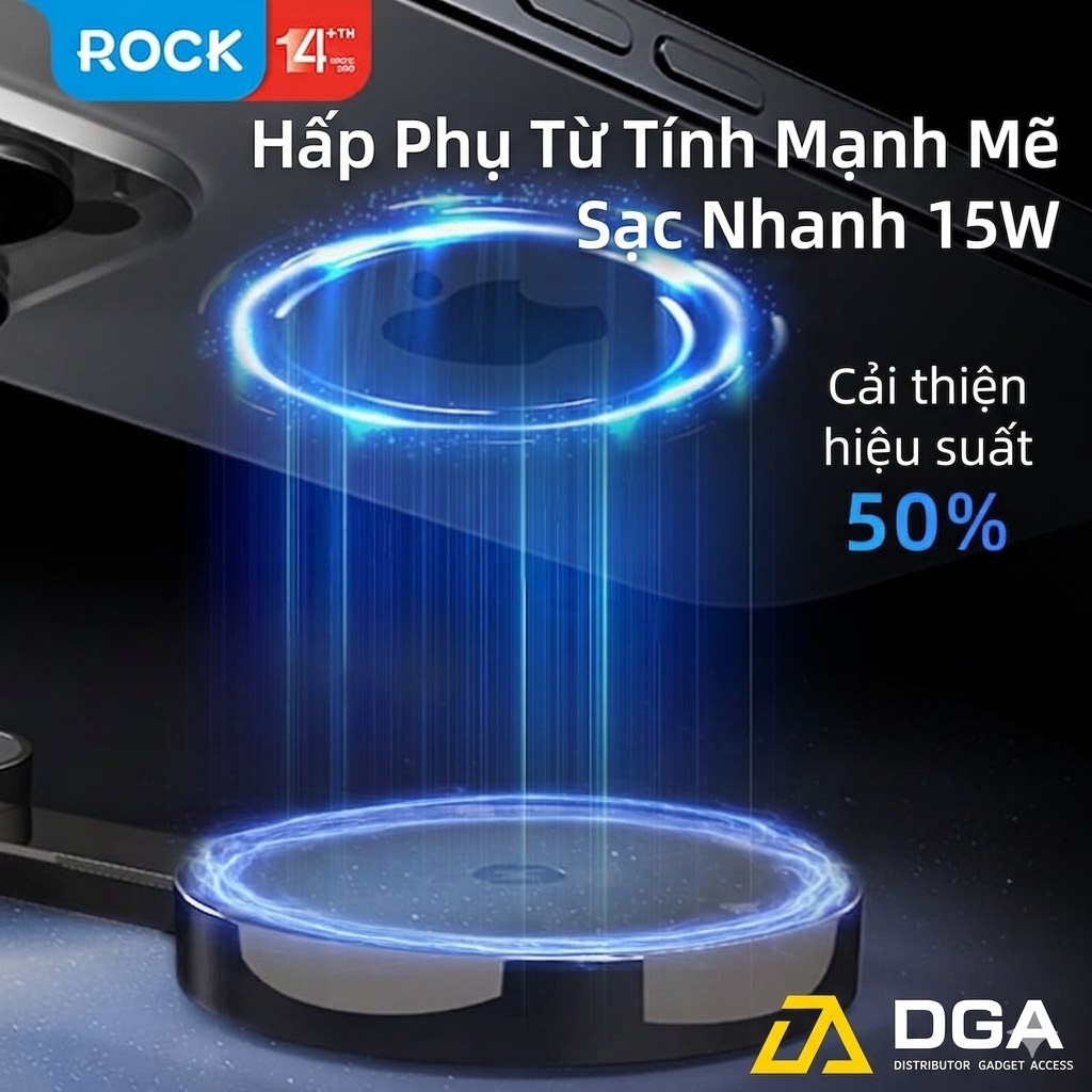 Đế Sạc Không Dây 4-in-1 15W ROCK W52 Multifunctional