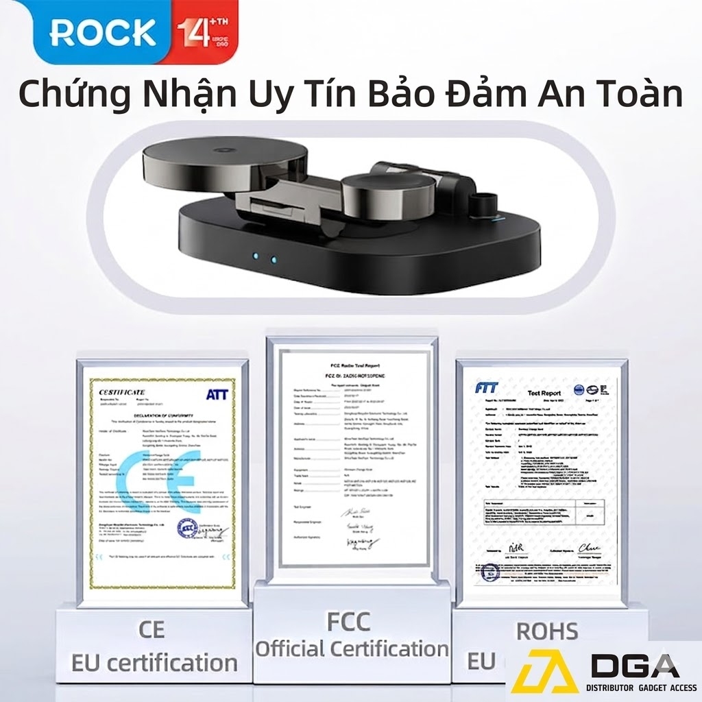 Đế Sạc Không Dây 4-in-1 15W ROCK W52 Multifunctional